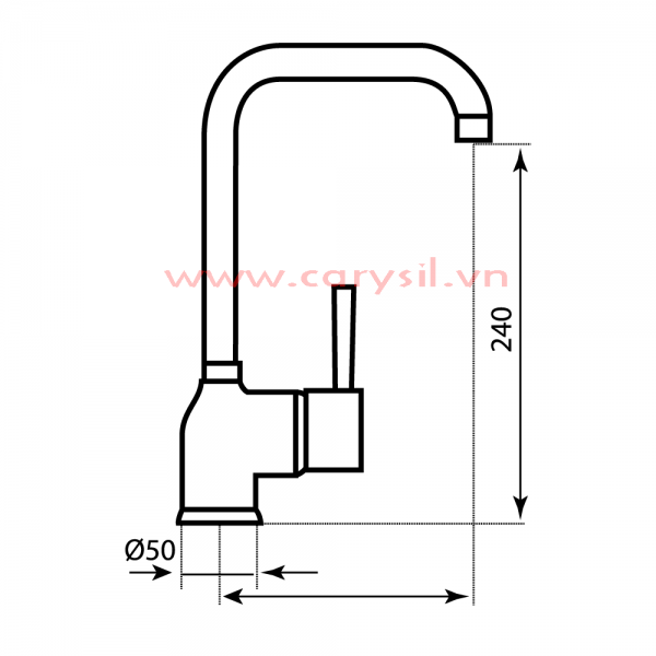 Vòi Rửa Chén Carysil G-2551 (màu muối ớt, xám tro, đen) – ảnh 3