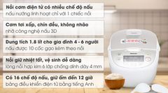 Nồi cơm điện tử Panasonic 1.8 lít SR-CP188NRA ảnh 2