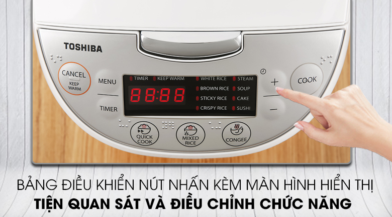 Nồi cơm điện tử Toshiba 1 lít RC-10DH2PV(W) – ảnh 7