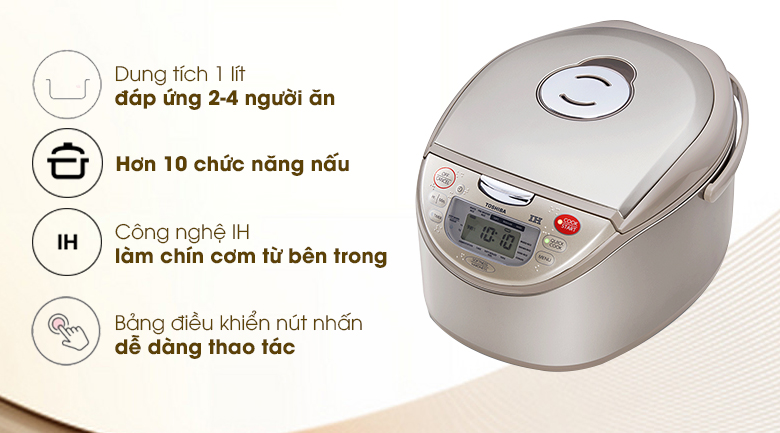 Nồi cơm điện cao tần Toshiba 1 lít RC-10RH(CG)VN – ảnh 2