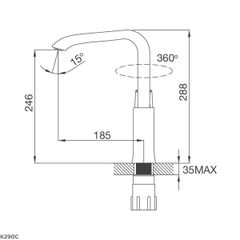 Vòi rửa chén nóng lạnh Malloca K290C / Đồng thau mạ chrome ảnh 3