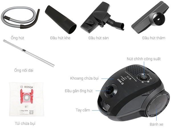 Máy Hút Bụi Có Dây Công Suất 1800W Bosch HMH.BGN21800 – ảnh 2