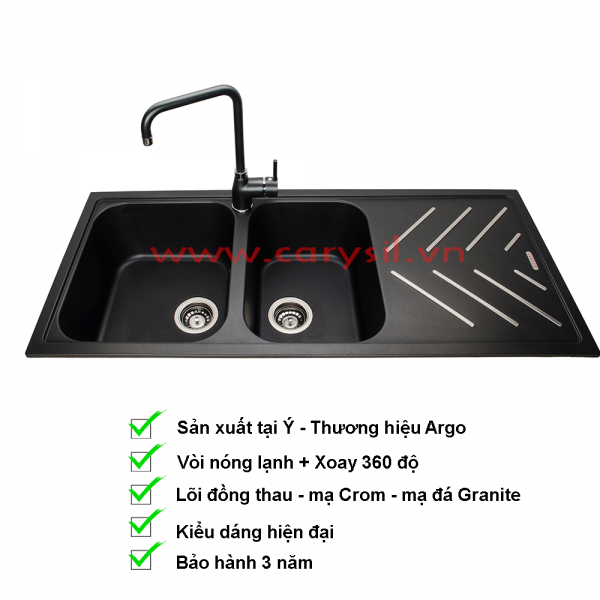 Vòi Rửa Chén Carysil G-2551 (màu muối ớt, xám tro, đen) – ảnh 7