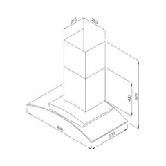 Máy hút mùi áp tường Malloca MC 9077 LCD ảnh 2