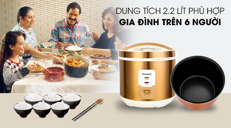 Nồi cơm nắp gài Kangaroo KG572 2.2 lít – ảnh 4