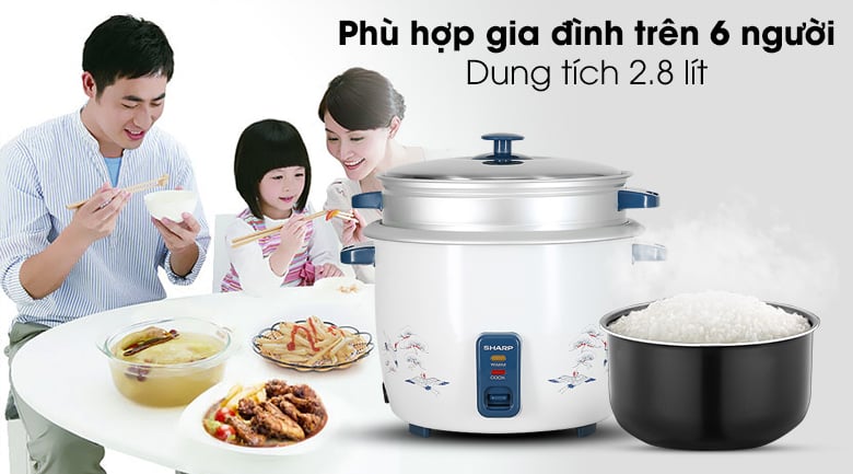 Nồi cơm điện nắp rời Sharp 2.8 lít KSH-D28SV-CR – ảnh 4