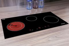 Bếp điện từ 3 vùng nấu Malloca MH-03IRB LB / 2 Vùng từ 1 vùng điện, kính Eurokera ảnh 2