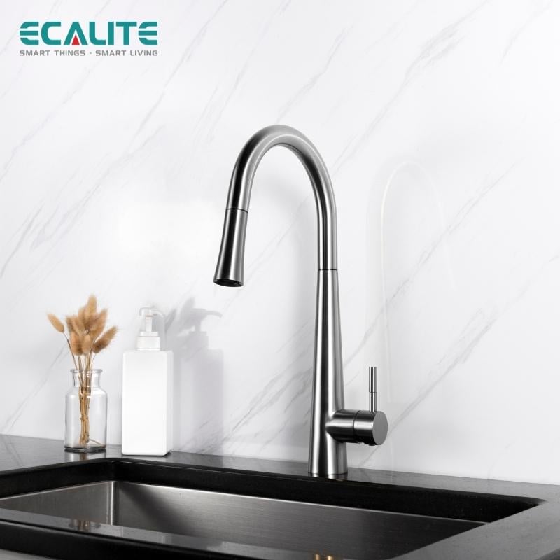 Vòi rửa chén nóng lạnh dây rút Pull-down Ecalite EF-K149S – ảnh 5