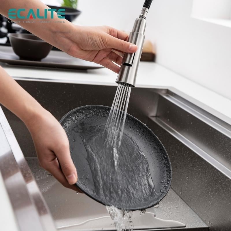 Vòi rửa chén nóng lạnh dây rút Pull-down Ecalite EF-K149S – ảnh 7
