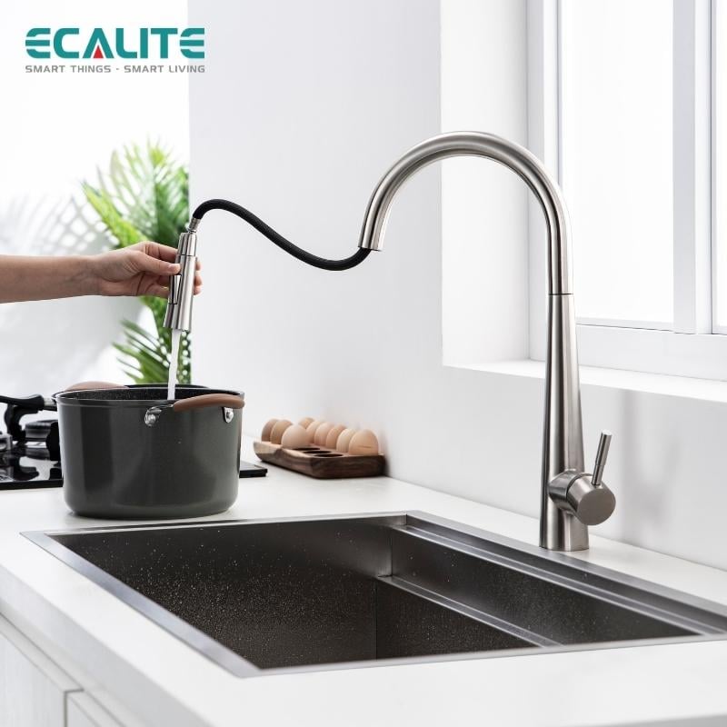 Vòi rửa chén nóng lạnh dây rút Pull-down Ecalite EF-K149S – ảnh 6
