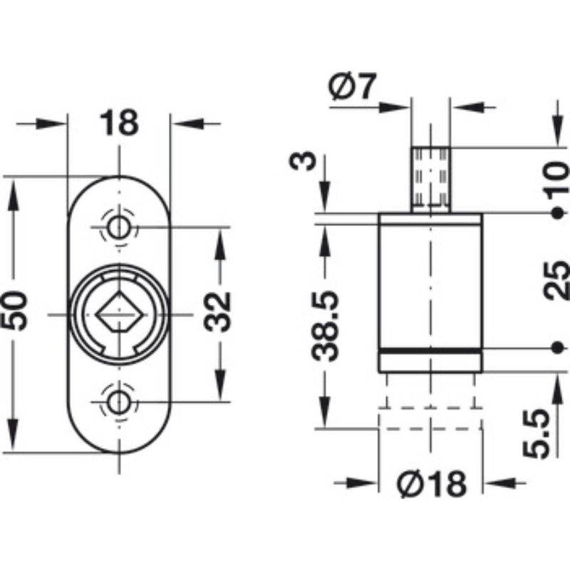 Vỏ Khoá Nhấn Hafele 234.65.601 – ảnh 2