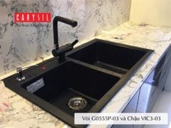 Vòi Rửa Chén Carysil G-0555P (màu xám tro, đen) ảnh 10