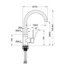 Vòi rửa chén đá Granite Hafele HT21-CH1F220C 577.56.500 ảnh 3