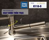 Vòi rửa chén nóng lạnh Malloca K110-S / Inox 304, có dây rút