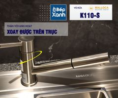 Vòi rửa chén nóng lạnh Malloca K110-S / Inox 304, có dây rút ảnh 3