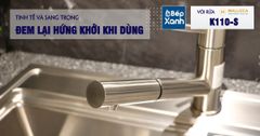 Vòi rửa chén nóng lạnh Malloca K110-S / Inox 304, có dây rút ảnh 4