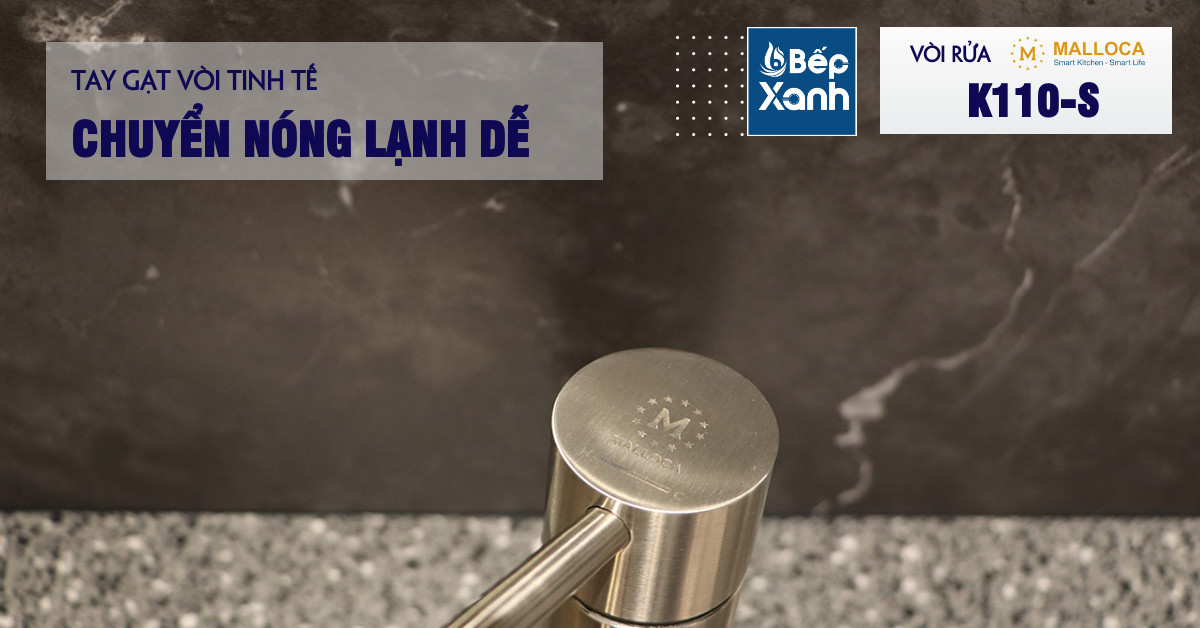 Vòi rửa chén nóng lạnh Malloca K110-S / Inox 304, có dây rút – ảnh 6