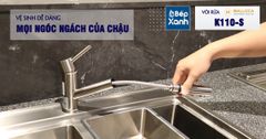 Vòi rửa chén nóng lạnh Malloca K110-S / Inox 304, có dây rút ảnh 8