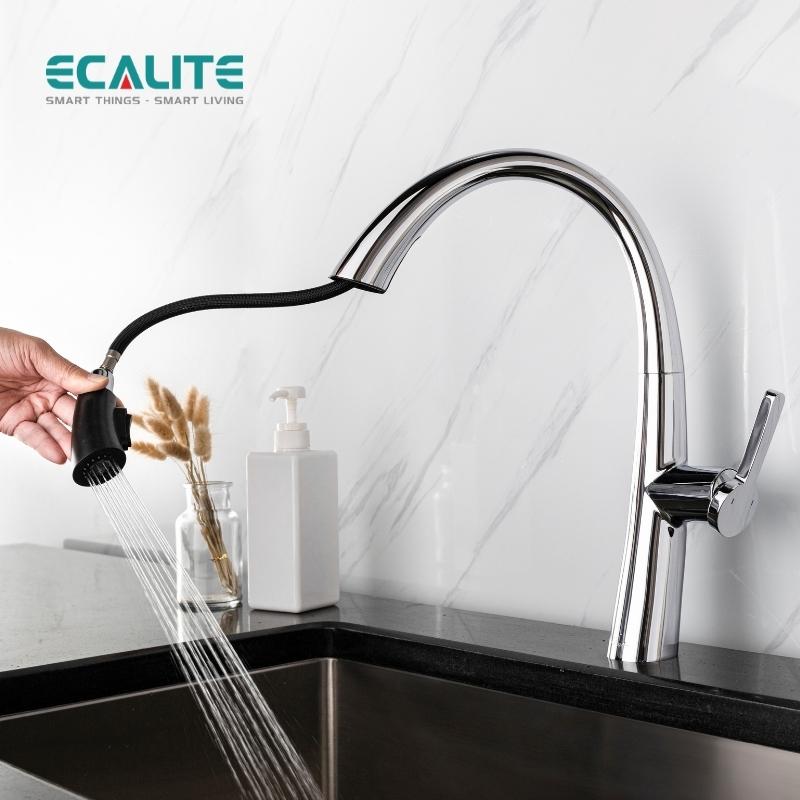 Vòi rửa chén nóng lạnh S-curve Ecalite EF-K114C – ảnh 4