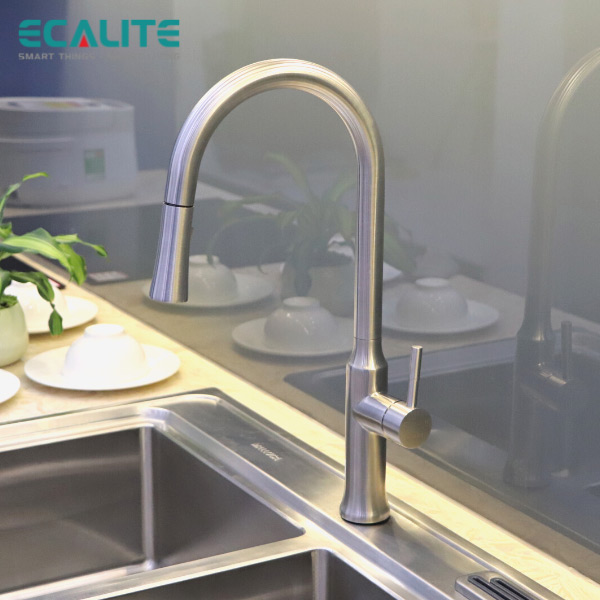 Vòi rửa chén nóng lạnh dây rút Pull-down Ecalite EF-K134S – ảnh 5