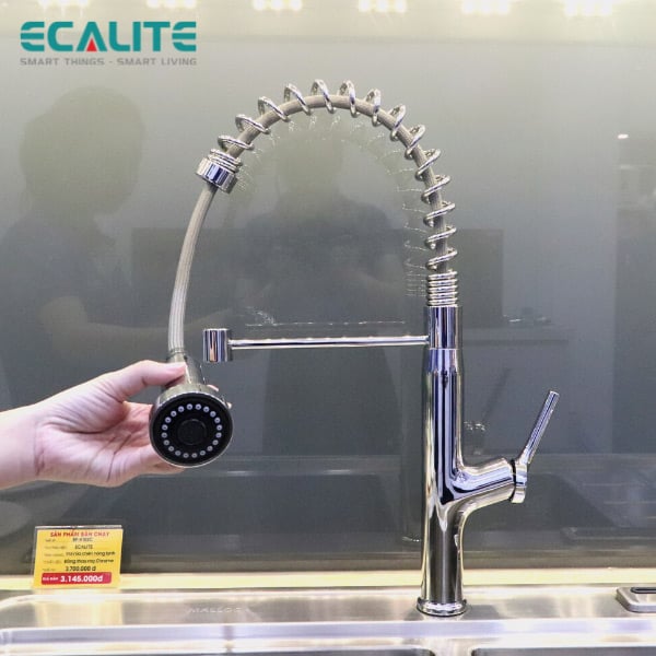 Vòi rửa chén nóng lạnh Pull-out Ecalite EF-K541C – ảnh 8