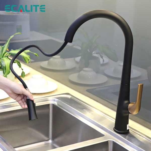 Vòi rửa chén nóng lạnh dây rút Pull-out Ecalite EF-K569BR – ảnh 8