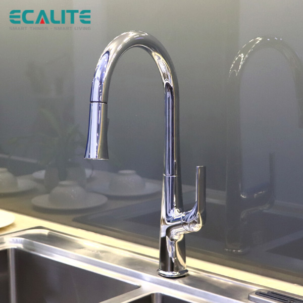 Vòi rửa chén nóng lạnh dây rút Pull-out Ecalite EF-K569C – ảnh 3