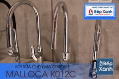 Vòi rửa chén nóng lạnh Malloca K012C / Đồng thau mạ chrome, có dây rút ảnh 6