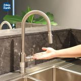 Vòi Rửa Chén Malloca K046-SS / Vòi nóng lạnh, Inox