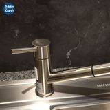 Vòi rửa chén nóng lạnh Malloca K110-SS / Inox 304, có dây rút