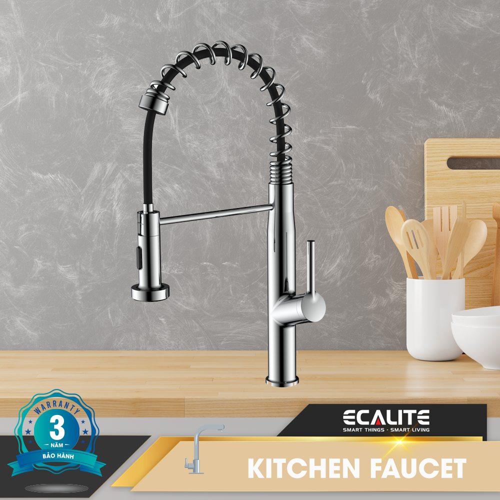 Vòi rửa chén nóng lạnh Pull-out Ecalite EF-K541C – ảnh 2