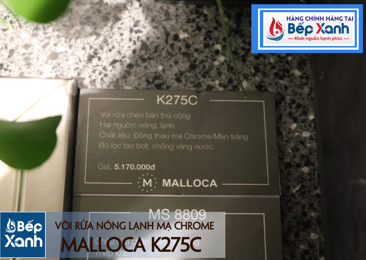 Vòi rửa chén nóng lạnh Malloca K275C / Đồng thau mạ chrome – ảnh 7