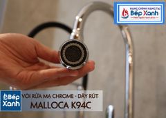 Vòi rửa chén nóng lạnh Malloca K94C / Đồng thau mạ chrome, có dây rút ảnh 7