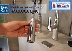 Vòi rửa chén nóng lạnh Malloca K94C / Đồng thau mạ chrome, có dây rút ảnh 8