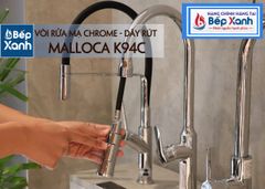 Vòi rửa chén nóng lạnh Malloca K94C / Đồng thau mạ chrome, có dây rút ảnh 9