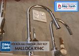Vòi rửa chén nóng lạnh Malloca K94C / Đồng thau mạ chrome, có dây rút