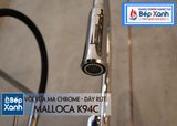 Vòi rửa chén nóng lạnh Malloca K94C / Đồng thau mạ chrome, có dây rút