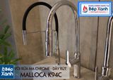Vòi rửa chén nóng lạnh Malloca K94C / Đồng thau mạ chrome, có dây rút