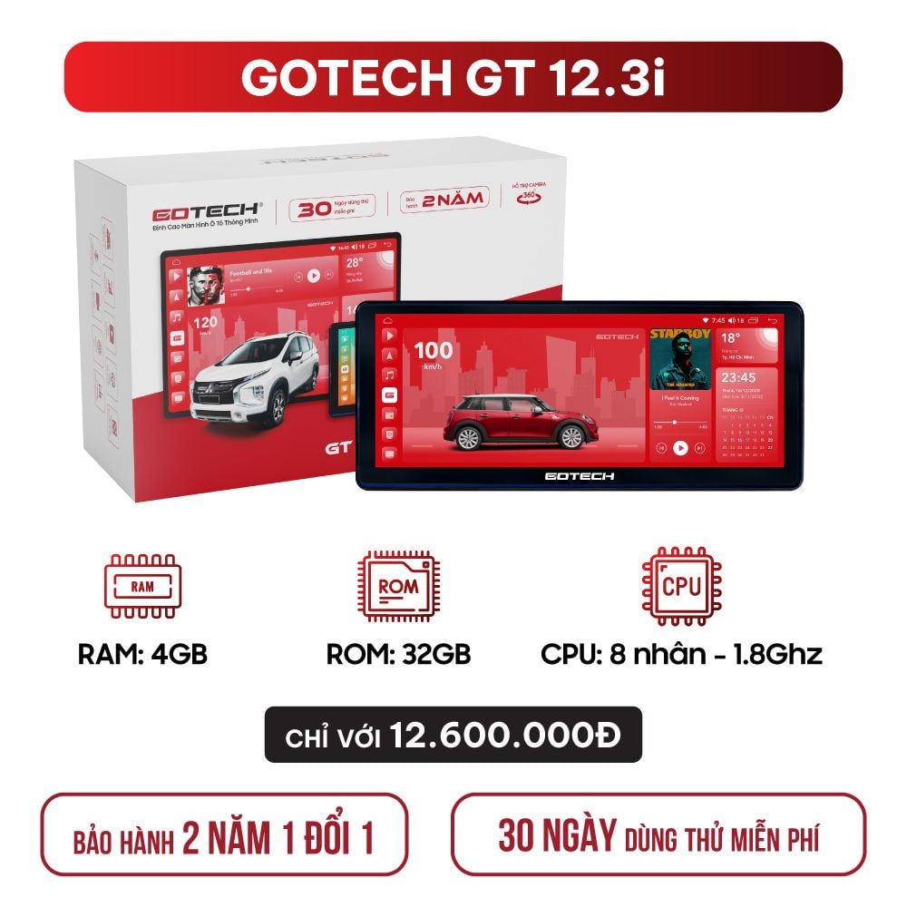  Màn hình ô tô thông minh GOTECH GT12.3i 