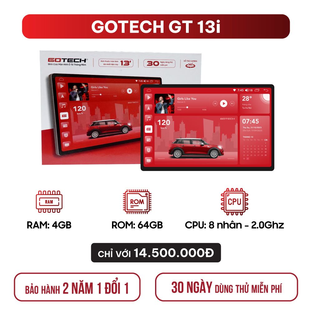  MÀN HÌNH Ô TÔ THÔNG MINH GOTECH GT13i 