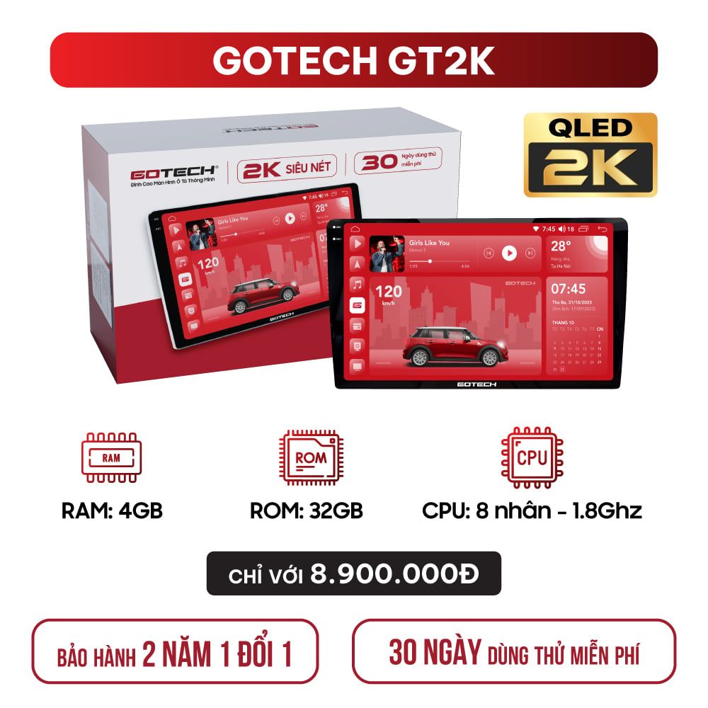  Màn hình ô tô thông minh GOTECH GT2K 