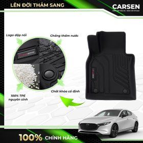  Thảm lót sàn ô tô Mazda 3 nhựa TPE cho đời xe 2020 – 2024 
