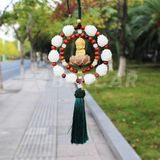  Khánh Phật Liên Hoa Sen Trắng Gỗ Hoàng Dương Treo Xe Ô Tô - Vạn Sự Bình An 