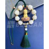  Khánh Phật Liên Hoa Sen Trắng Gỗ Hoàng Dương Treo Xe Ô Tô - Vạn Sự Bình An 