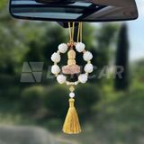  Khánh Phật Liên Hoa Sen Trắng Gỗ Hoàng Dương Treo Xe Ô Tô - Vạn Sự Bình An 