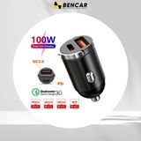 Tẩu Sạc Nhanh Ô Tô Cắm Tẩu Âm Nguồn 2 Cổng USB và TYPE C Phù Hợp Tất Cả Ô Tô Hàng Chính Hãng 