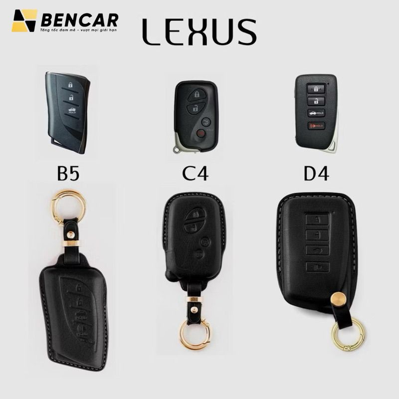  Bao Da Bọc Chìa Khóa xe Ô tô Lexus Da Thật Làm Thủ Công Bảo hành 12 tháng, Bao Khóa Smartkey 