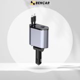  Tẩu Sạc Nhanh Ô tô 4 cổng sạc,2 cáp kéo dài tùy ý lên tới 120W cho điện thoại 