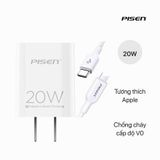  Củ sạc nhanh Pisen 20W, 5V-3A, tự động ngắt điện khi đầy chính hãng bảo hành 1 đổi 1 trong 12 tháng 
