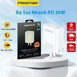  Củ sạc nhanh Pisen 20W, 5V-3A, tự động ngắt điện khi đầy chính hãng bảo hành 1 đổi 1 trong 12 tháng 